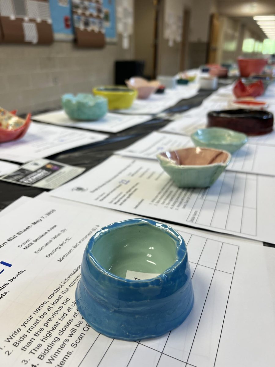 50 bowls were auctioned at last night's Empty Bowls fundraiser