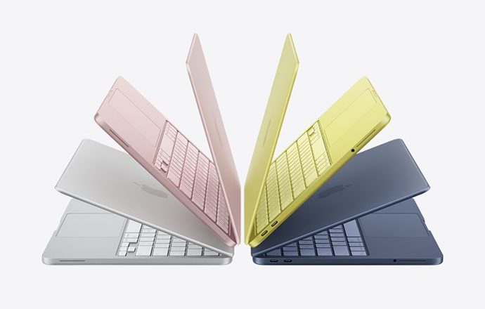 Apple Inc. MacBook Neo in Silver, Blush, Citrus, and Indigo. Apple, 2026. 
